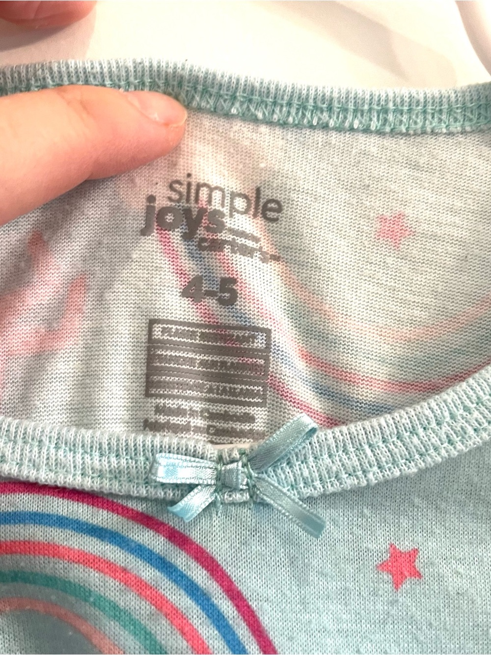 🌈 ✨ Carter’s Simple Joys Girls Unicorn Rainbow Nightgown Pajamas Size 4-5 - Picture 2 of 4